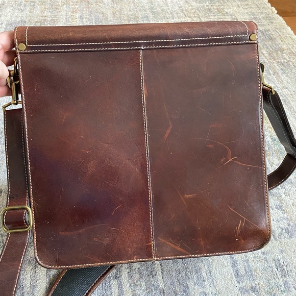 Vintage Pelle Studio brown leather messenger bag/satchel - Picture 5 of 12
